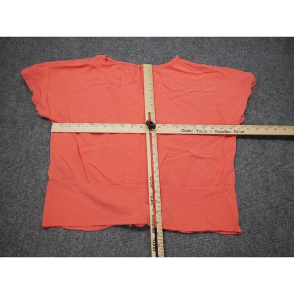 Buffalo David Bitton Top Women's Large Red Tie-Off Open Knit Shoulder Cap Sleeve - Picture 8 of 10